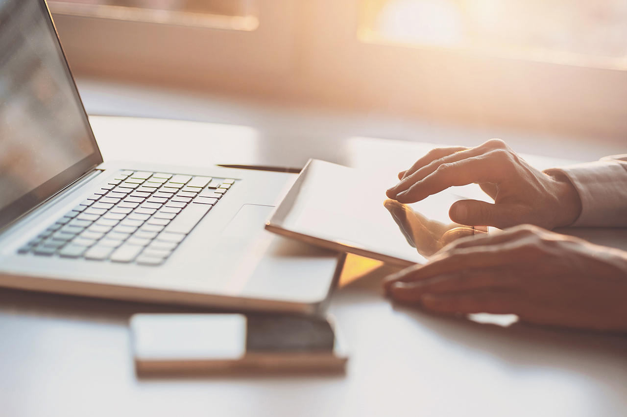 businessman working with modern devices